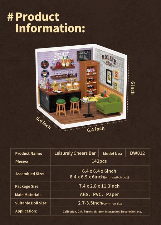 Actual product image Robotime Leisurely Cheers Bar