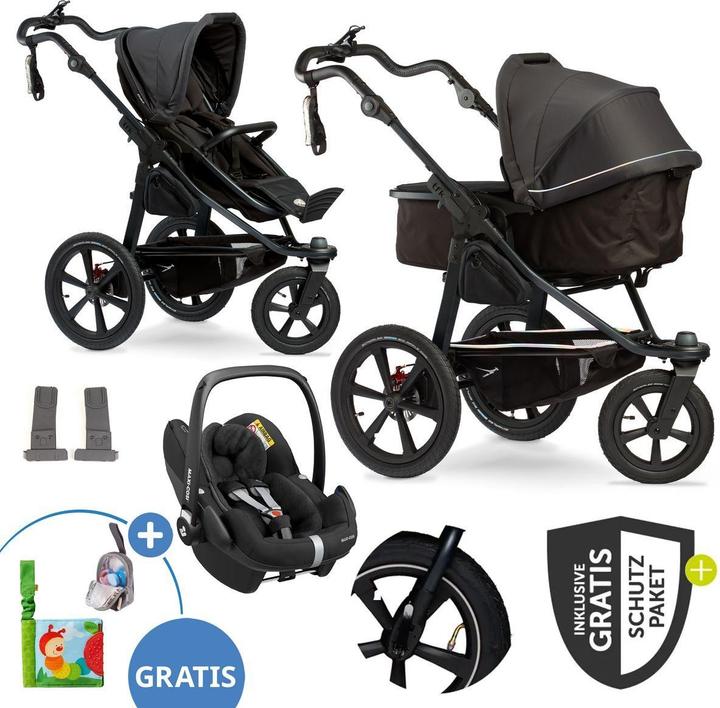 TFK Kinderwagen 3 in 1 3in1 Kombi-Kinderwagen-Set Pro mit Luftreifen