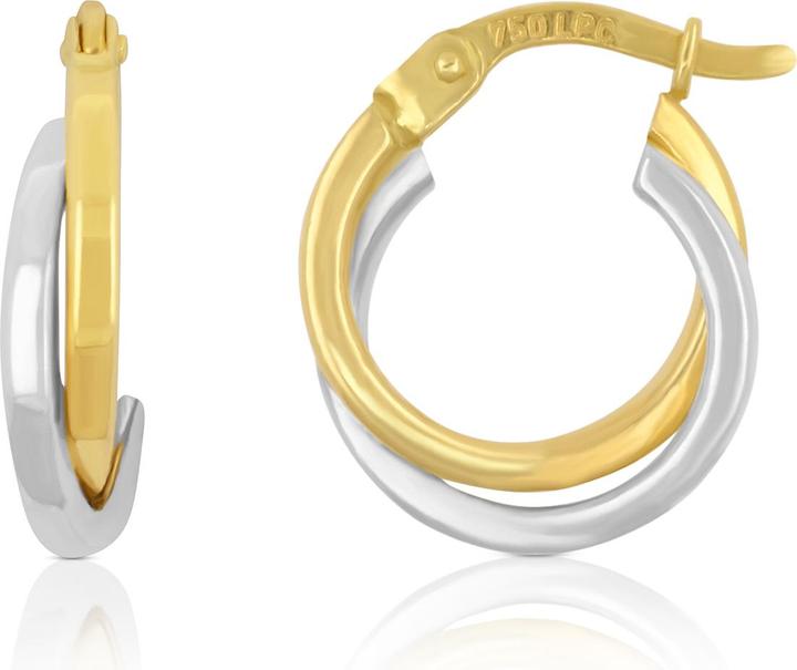 Muau Creolen (750, Weissgold, 18 K Gelbgold)