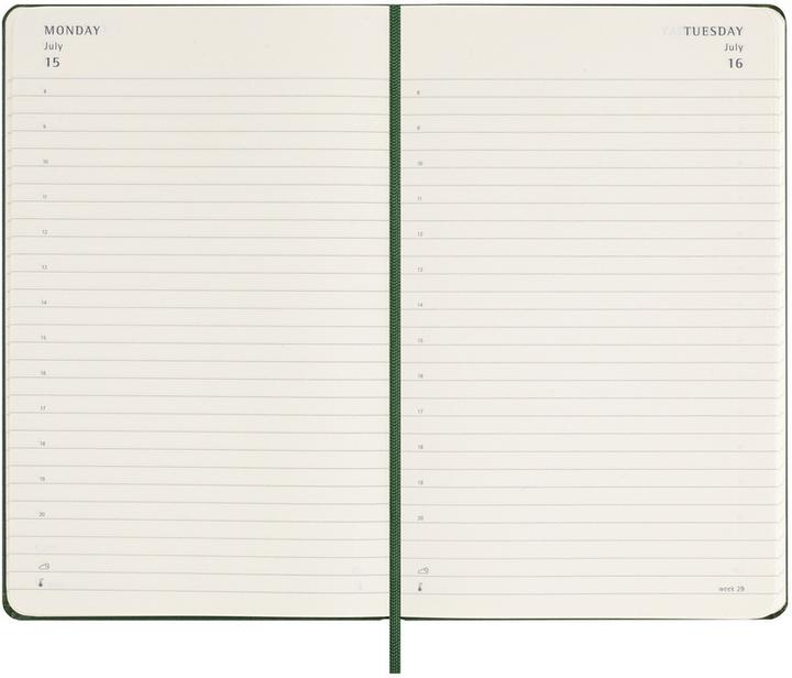 Produktbild Moleskine 12 Monate Tageskalender 2024, Large/A5, Myrtengrün (A5, Harter Einband, Englisch)