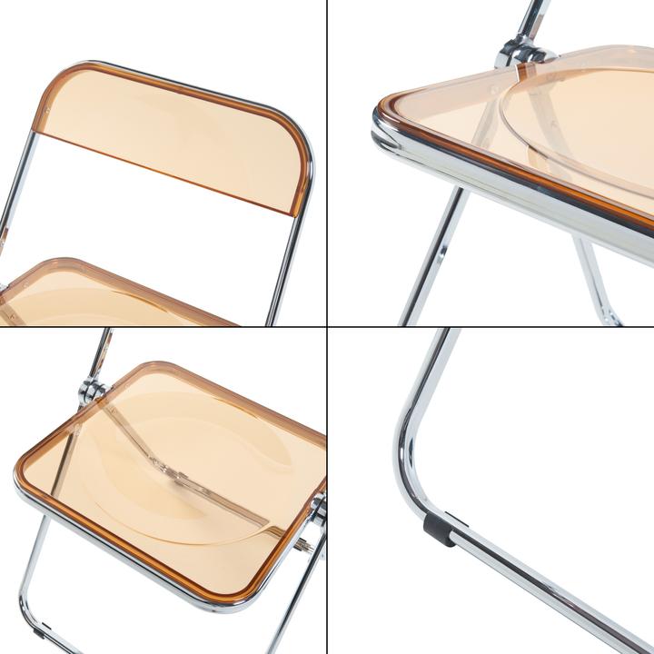 Actual product image En.Casa Klappstuhl Pornainen 4er Set Orange, transparent