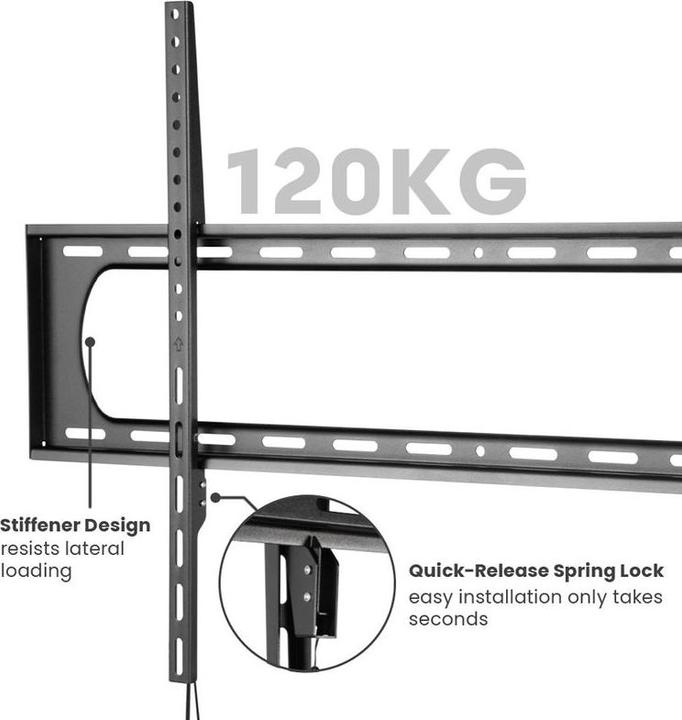 Image du produit Value Support mural pour TV, distance au mur de 35 mm (Mur, 120", 120 kg)