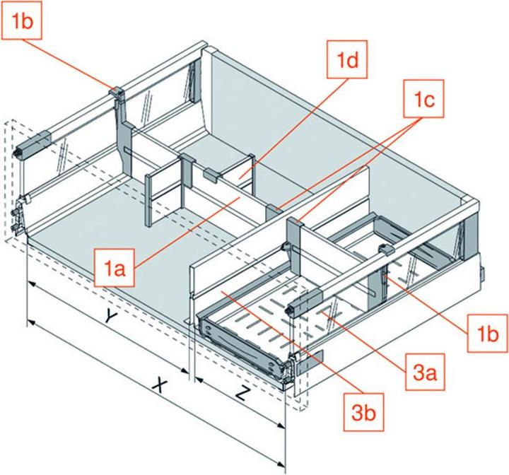 Immagine prodotto Blum Z46L570S R906 ORGA-LINE parete intermed.