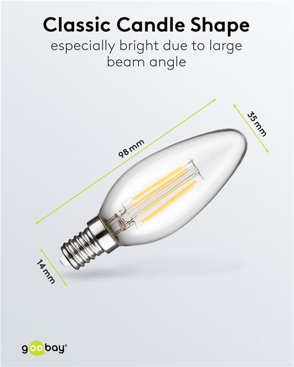 Produktbild Goobay Filament-LED-Kerze (E14, 6 W, 1055 lm, 1 x, C)