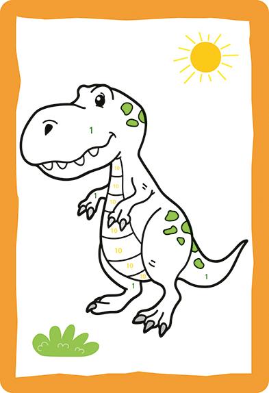 Immagine prodotto 50 schede da colorare con i numeri - Dinosauri