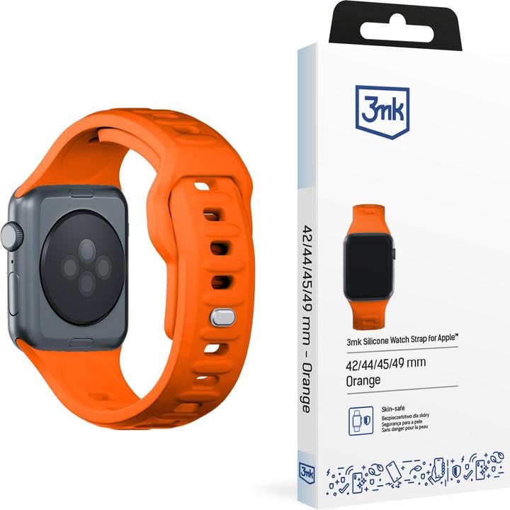 Produktbild 3MK Silicone Watch Strap pomarańczowy/ orange dla Apple Watch 42/44/45/49mm (Silikon, Edelstahl)