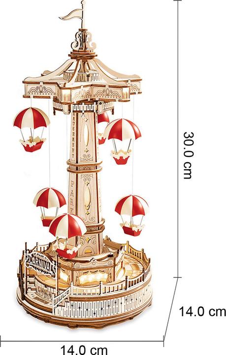 Produktbild Rokr Fallschirm-Turm - 3D Holzbausatz (elektrisch)