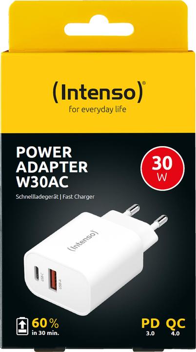 Image du produit Intenso Adaptateur 1x USB-A vers 1x USB-C blanc (30 W)