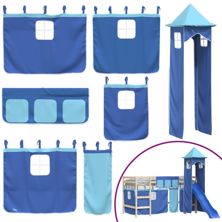 Immagine prodotto VidaXL Tende per letto a soppalco con torre Poliestere blu, colore