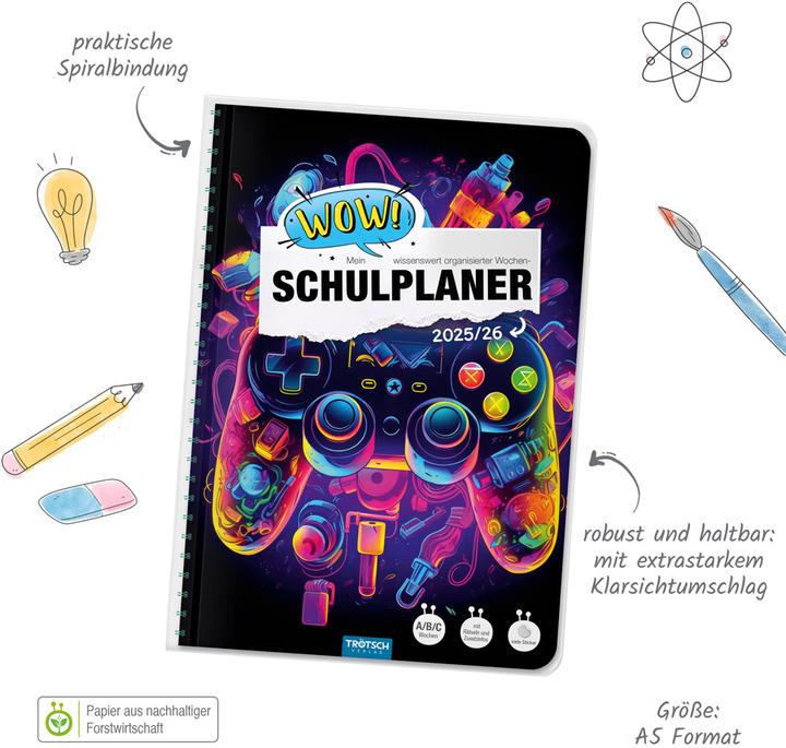 Immagine prodotto Schulplaner WOW Gaming 25/26 (A5, Tedesco)