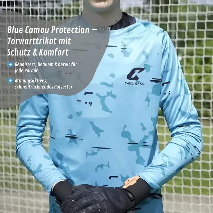 Actual product image Catch & Keep Trikot Blue Camou Protection Torwarttrikot Gr. XL Fussball Shirt (XL)