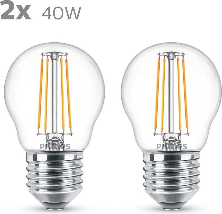 Produktbild Philips Lampe (E27, 4.30 W, 470 lm, 2 x, F)