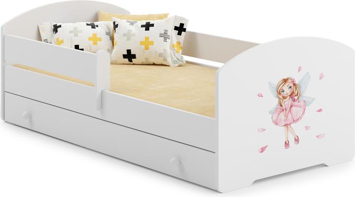Produktbild ADRK Furniture Bett mit Matratze, Lattenrost und Schublade PEPE GIRL WITH WINGS 140x70 (140 x 70 cm)