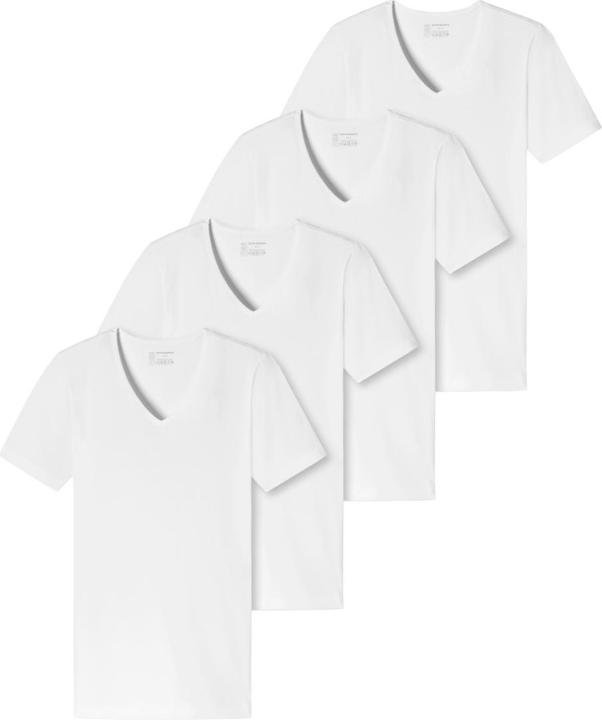 Schiesser 4er-Pack - 95/5 - Organic Cotton T-Shirt / Unterhemd mit Rundhals