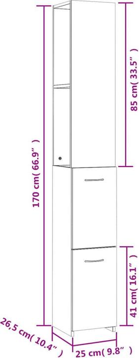 Actual product image VidaXL Aida (25 x 25 x 170 cm)