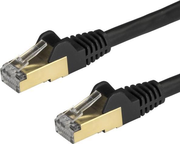 Image du produit StarTech Câble de brassage Cat6a 0.5m Black (STP, CAT6a, 0.50 m)