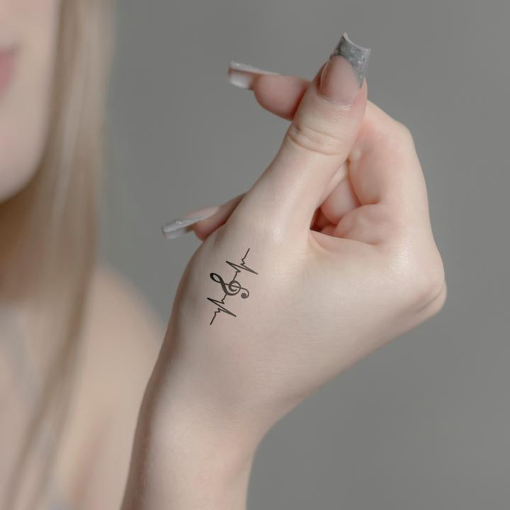 Immagine prodotto minink Tatuaggio temporaneo - nota musicale e battito cardiaco