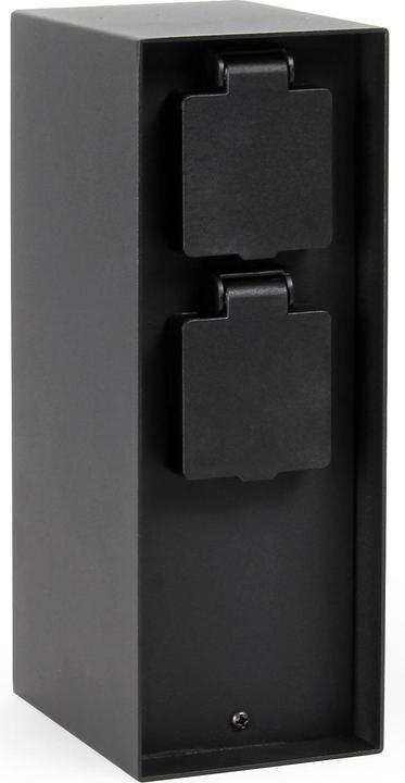 Produktbild Wiltec Gartensteckdose 2fach Zeitschaltuhr Aussensteckdose IP44 Stahl Timer Steckdose