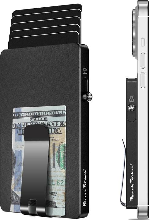 Image du produit Riccardo Ferducci Étui pour cartes de crédit, portefeuille, portefeuille slim, RFID, mini portefeuille