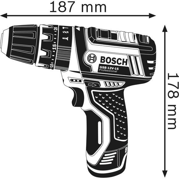 Actual product image Bosch Professional GSB 12V-15 (Rechargeable battery operated)