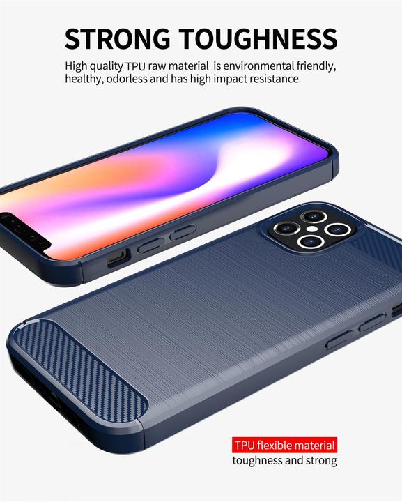 Produktbild Cadorabo TPU Ultra Slim carbon edelstahl Kombi Cover (Apple iPhone 12 Pro Max)