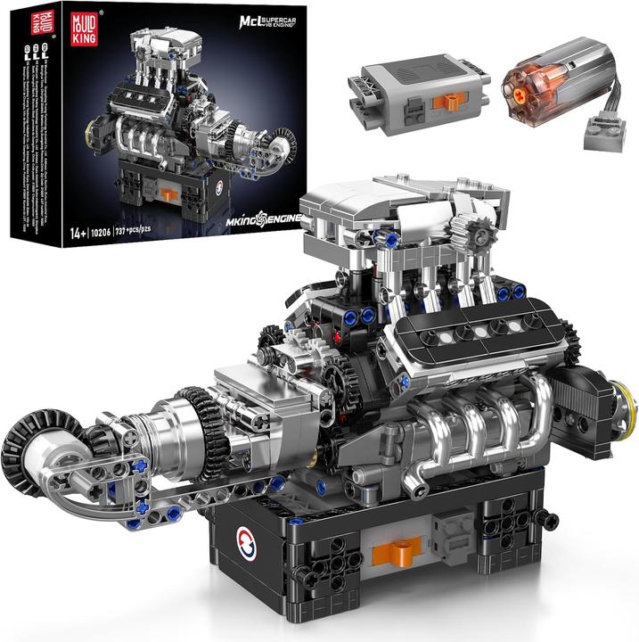 Actual product image Mould King MCL V8 Engine Motor