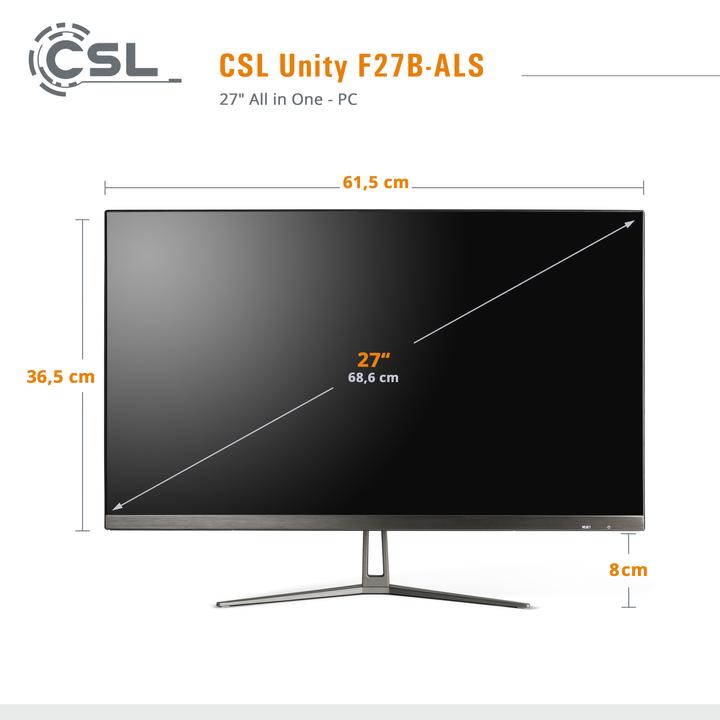 Image du produit CSL All-in-One-PC Unity F27B-ALS 256 GB 32 GB RAM Win 11 Pro (32 Go, 256 Go, Intel UHD Graphics)