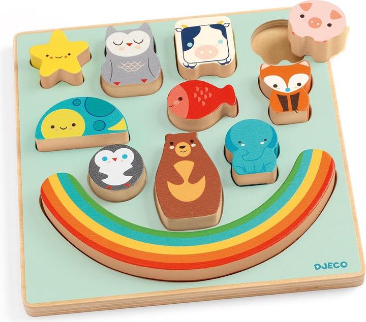 Produktbild Djeco Holzpuzzle - Balancierspiel - Regenbogen (11 Teile)