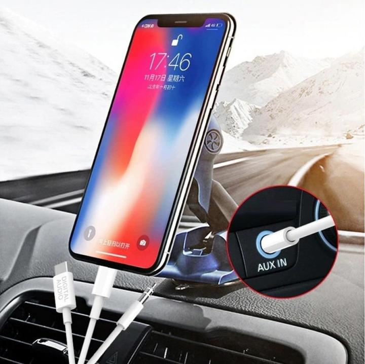 Actual product image PowerGuard 3-in-1 Car Audio AUX Adapter (USB Type C, Lightning, 3.5mm jack)