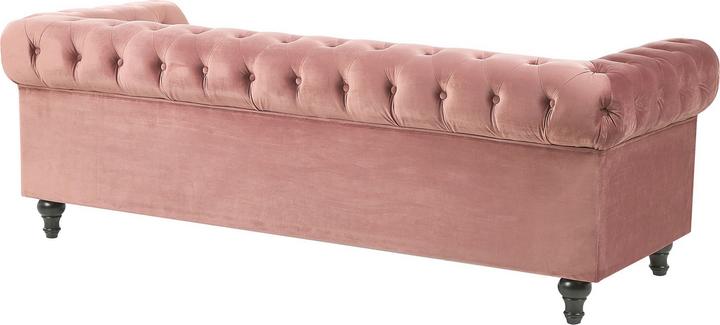 Produktbild Beliani Sofa Set Samtstoff rosa 4-Sitzer CHESTERFIELD (3-Sitzer)