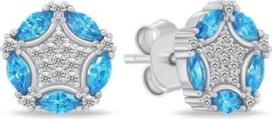 Brilio Silver - Silver earrings with blue and clear zircons EA1144WAQ
