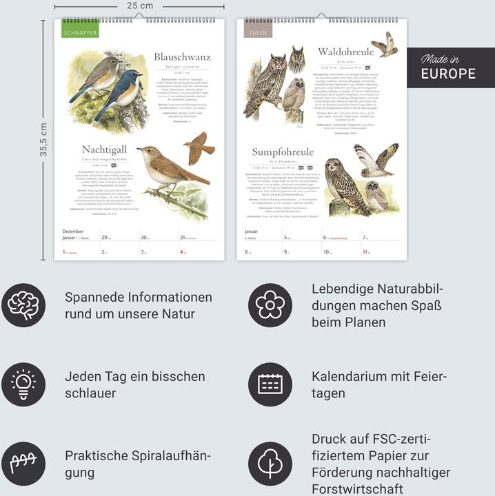 Produktbild Harenberg KOSMOS Was fliegt denn da? Wochenplaner 2026 - Der Kalender zum KOSMOS-Naturführe (Deutsch)