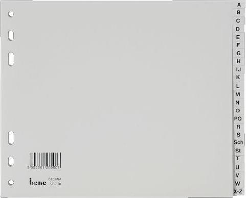Actual product image Bene A-Z index Use for paper format: DIN A4 Material: Polypropylene