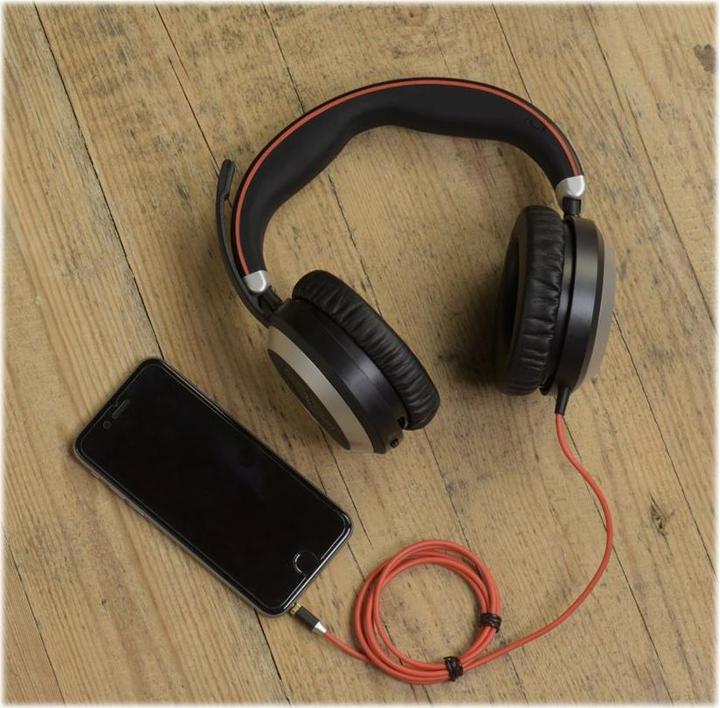 Actual product image Jabra Evolve 80 UC Duo (headset 3.5 mm jack) (Cable)