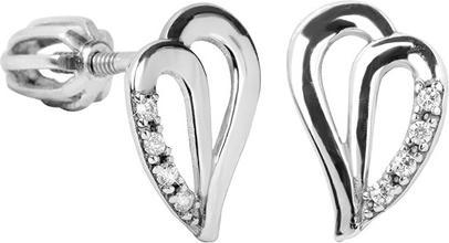 Brilio Silver - Silver heart earrings with crystals 436001 00387 04