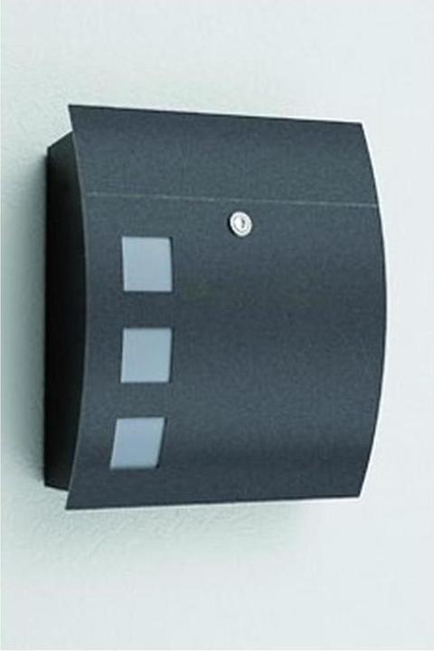 Actual product image CMD Mailbox round with window anthracite