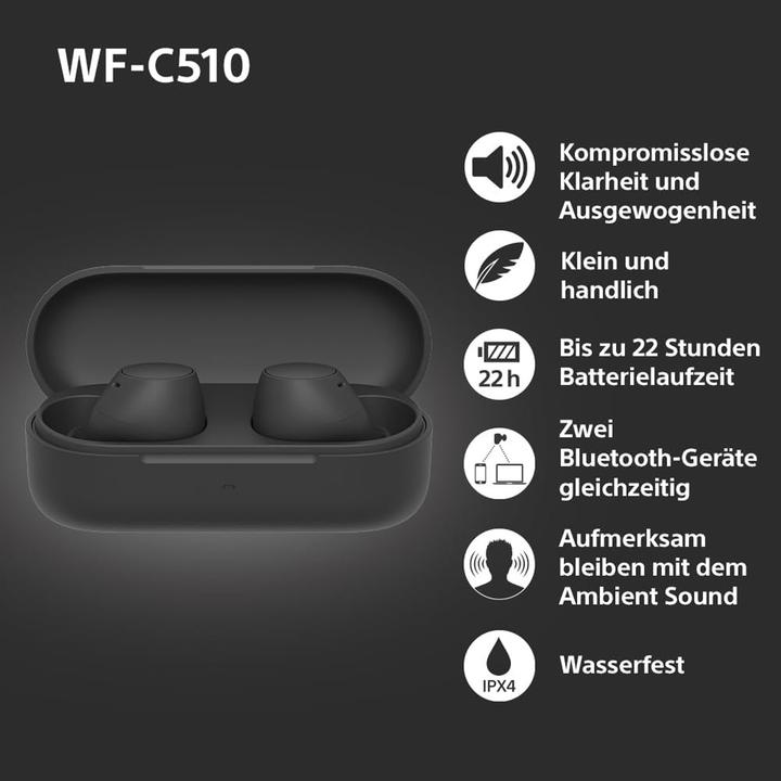 Immagine prodotto Sony WF-C510 (Nessuna soppressione del rumore, 11 h, Senza fili)