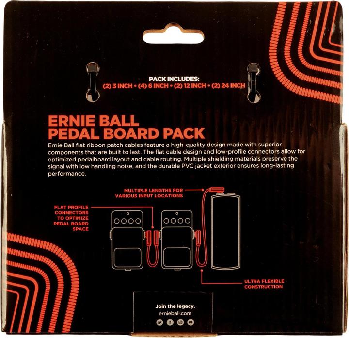 Actual product image Ernie Ball Patch cable 6404 Flat Ribbon, Multipack - 10 pieces (0.61 m)