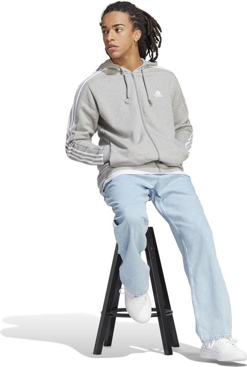 Actual product image adidas M 3s Ft Fz Hd,Mgreyh/White Mgreyh/White XL (XL)