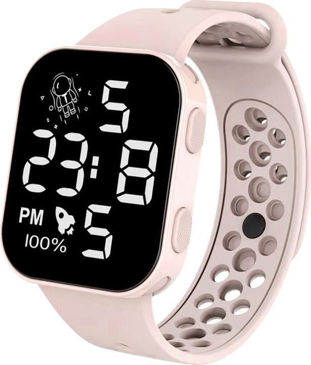 Cbx P1 Fashion LED-Digitaluhr mit Silikonarmband 12-Stunden-Anzeige Rosa (Digitaluhr)