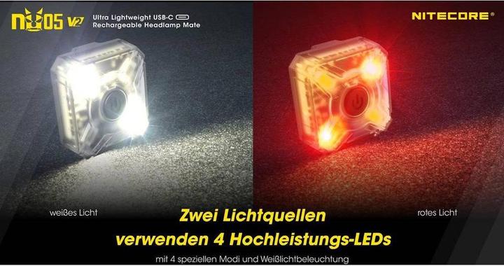 Produktbild Nitecore NU05 V2 - USB-C (40 lm)