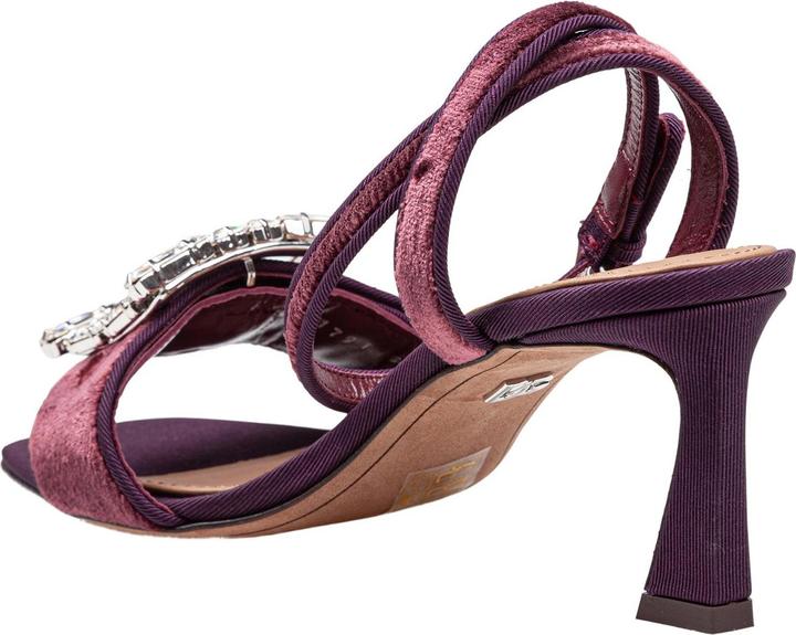 Actual product image Dolce & Gabbana velvet sandal in vinacca color with buckle with stones (36)