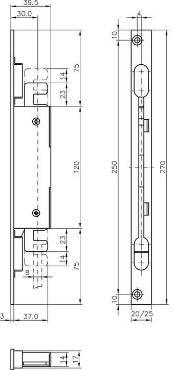Actual product image MSL Inlet lever edge latch 1808 (1 pcs.)