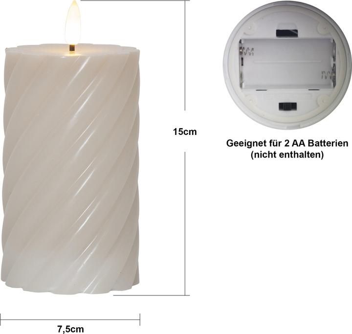 Produktbild Star Trading LED Kerzen mit Timerfunktion | Stumpenkerzen Beige | LED Kerze mit Timer | LED Stumpenk (1 x)