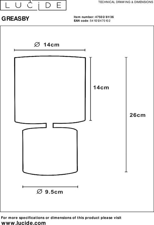 Actual product image Lucide Greasby (E14)