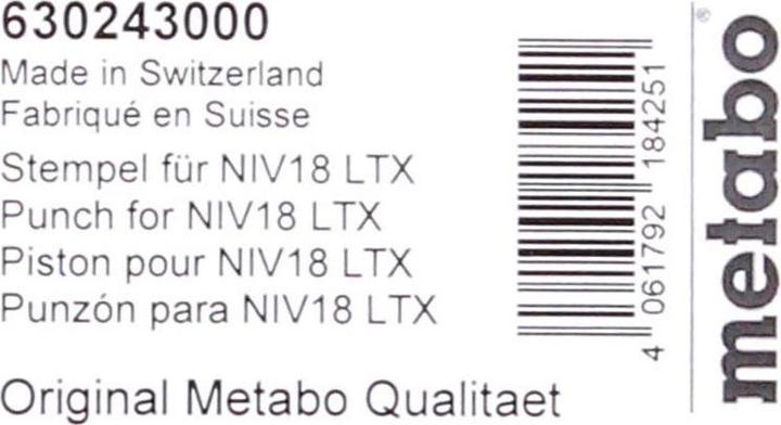 Produktbild Metabo Stempel für NIV18 LTX BL 1.6