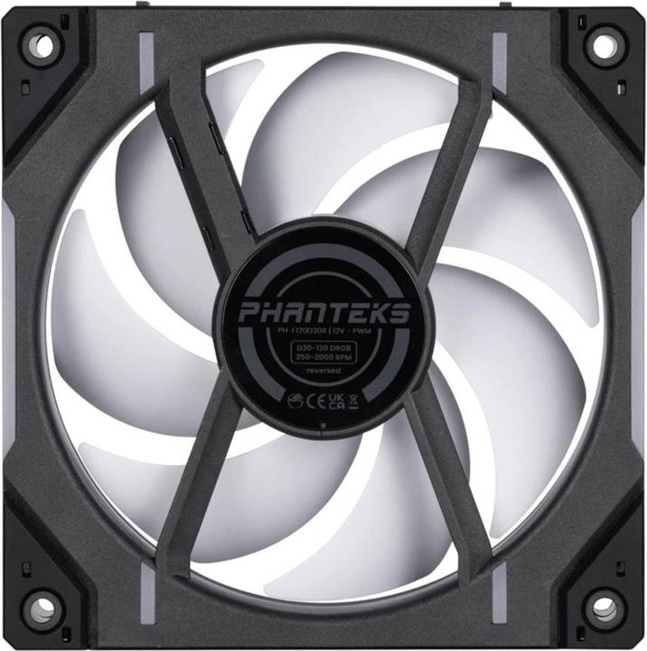 Immagine prodotto Phanteks Ventola D30 PWM a flusso d'aria inverso D-RGB, confezione da 3 pezzi - 120 mm, nero (120 mm, 3 x)