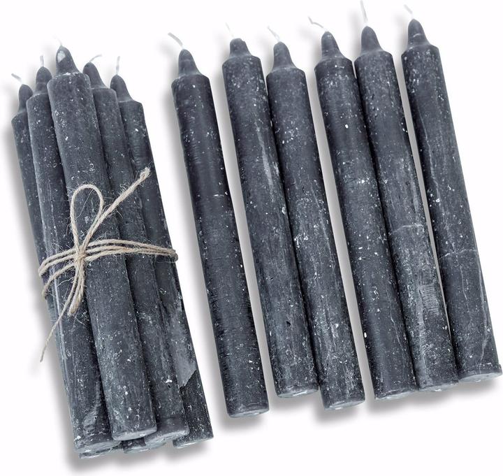 Loberon Set di 12 candele Bauceau grigio scuro (12 pz.)