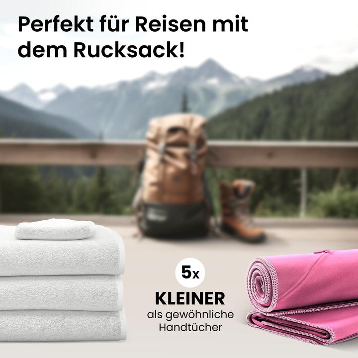 Produktbild BeMaxx Mikrofaser-Handtuch-Set, Rosa