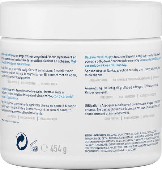 Valori nutrizionali e ingredienti CeraVe Crema idratante (Crema corpo, 454 ml)
